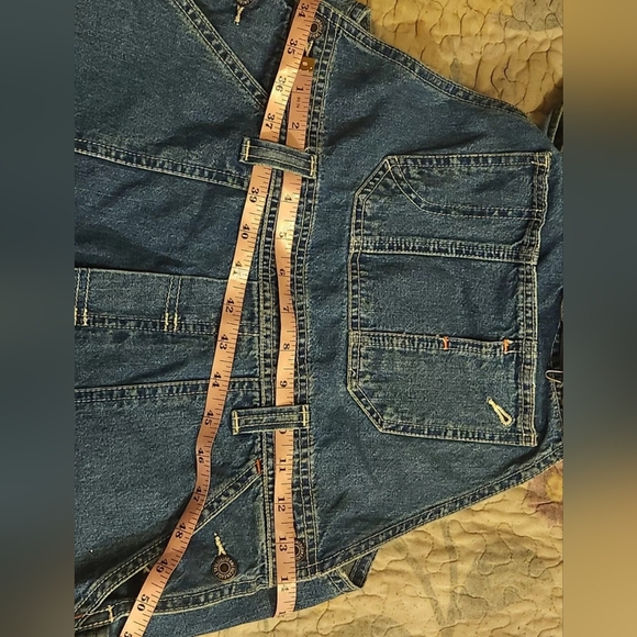 Vintage American Eagle Denim Bib Overalls Womens Size Medium Mens Small - Picture 12 of 14